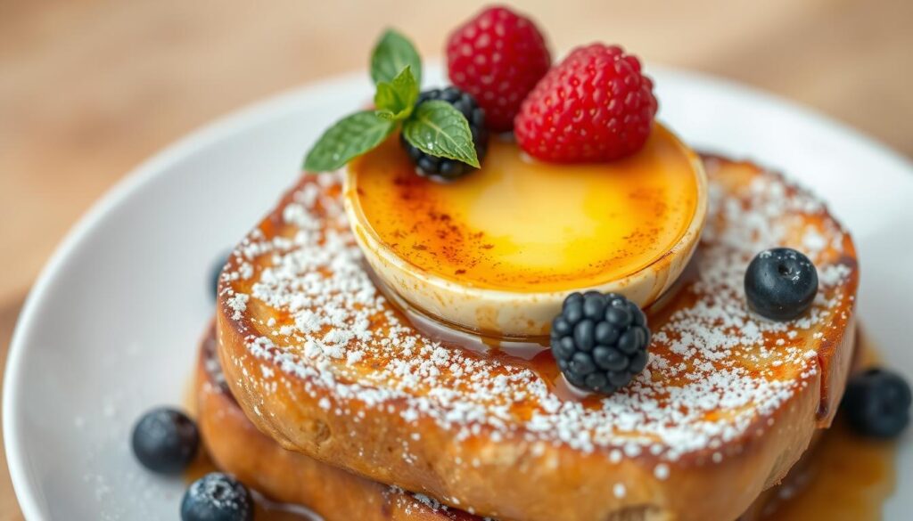 Crème brûlée dessert with French toast