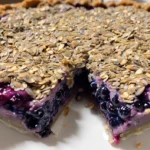 A delicious plate of No-Bake Plant-Based Vegan Blueberry Chia Seed Pie