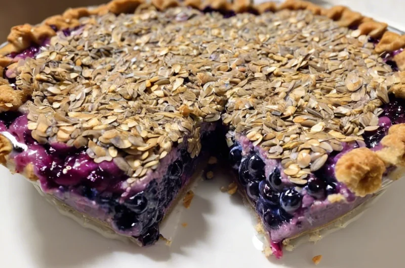 No-Bake Plant-Based Vegan Blueberry Chia Seed Pie