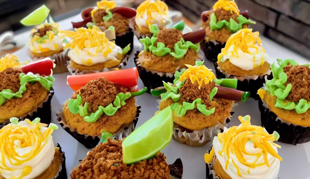 A delicious plate of Taco Cupcakes
