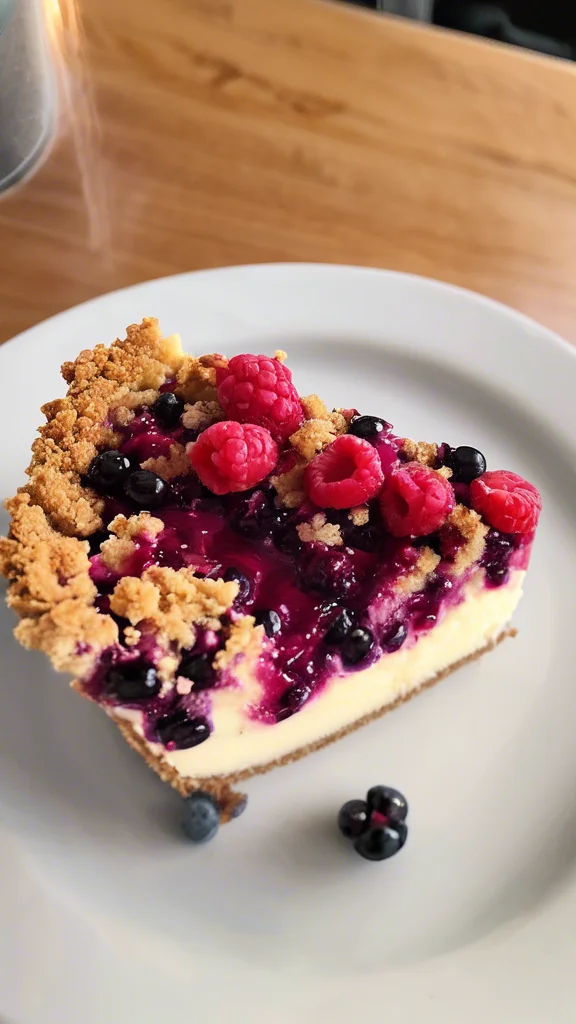 Step-by-step making Berry Crumble Cheesecake