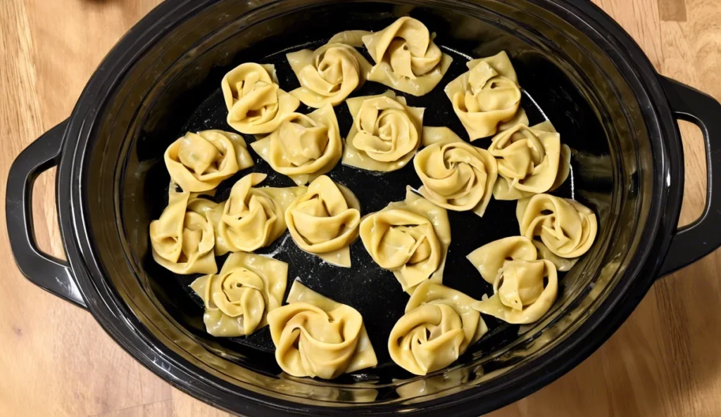 A delicious plate of Easy Delicious Crockpot Tortellini