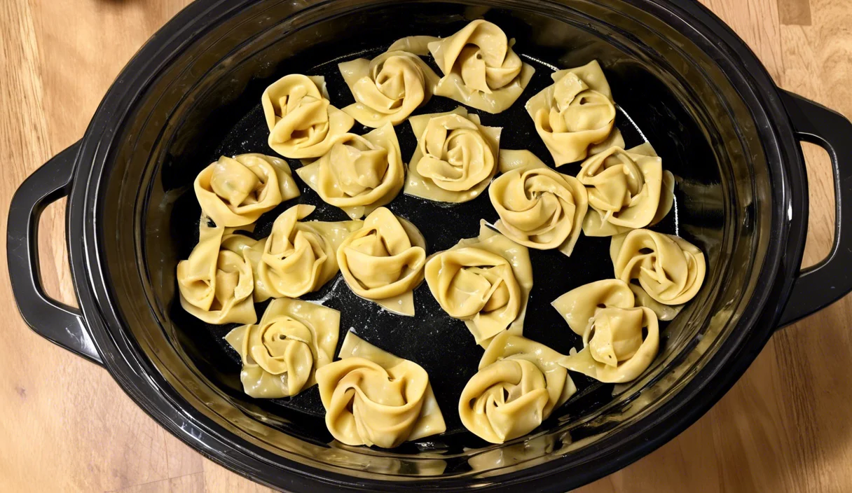 A delicious plate of Easy Delicious Crockpot Tortellini