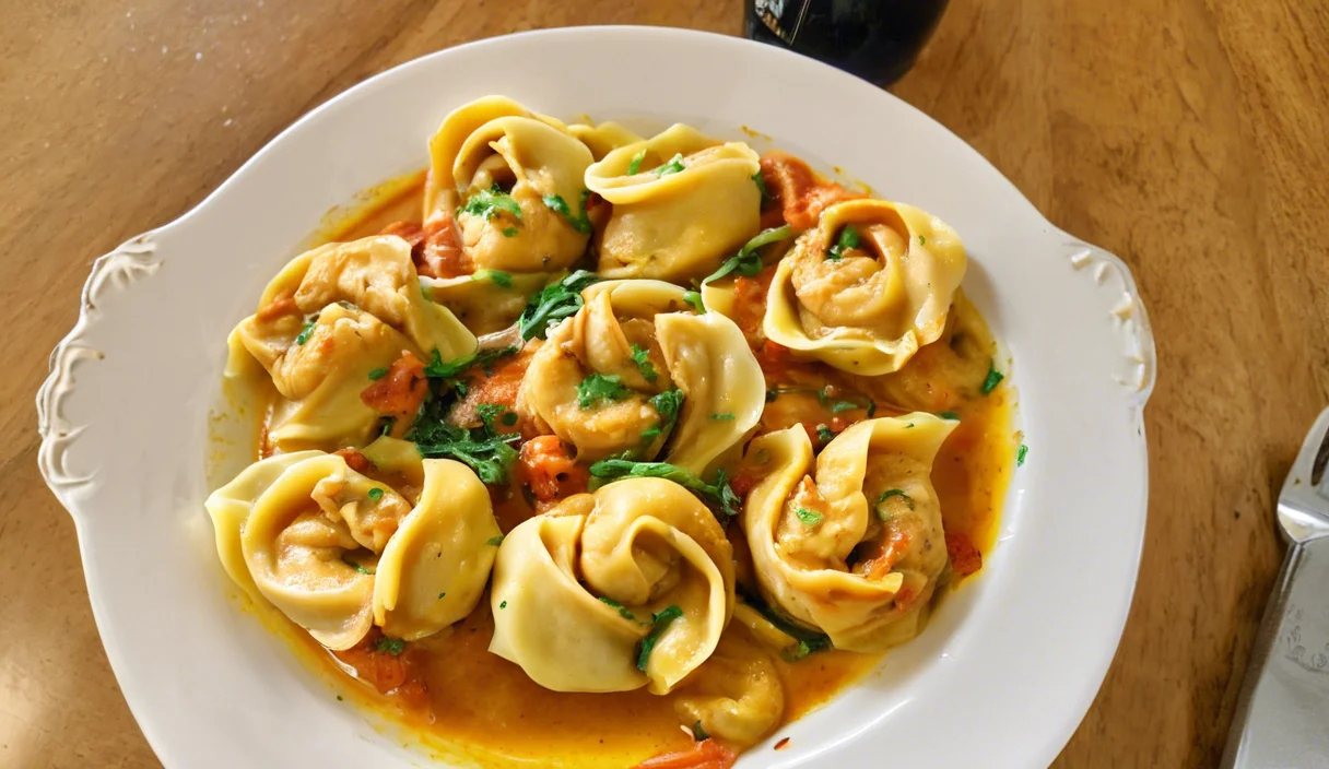 A delicious plate of One-Pot Spicy Garlic Butter Chicken Tortellini