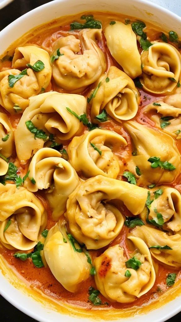 Step-by-step making One-Pot Spicy Garlic Butter Chicken Tortellini