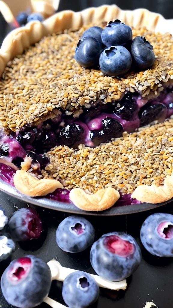 No-Bake Plant-Based Vegan Blueberry Chia Seed Pie