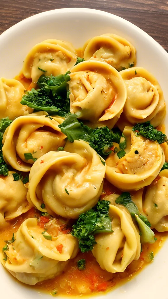 Beautifully plated One-Pot Spicy Garlic Butter Chicken Tortellini