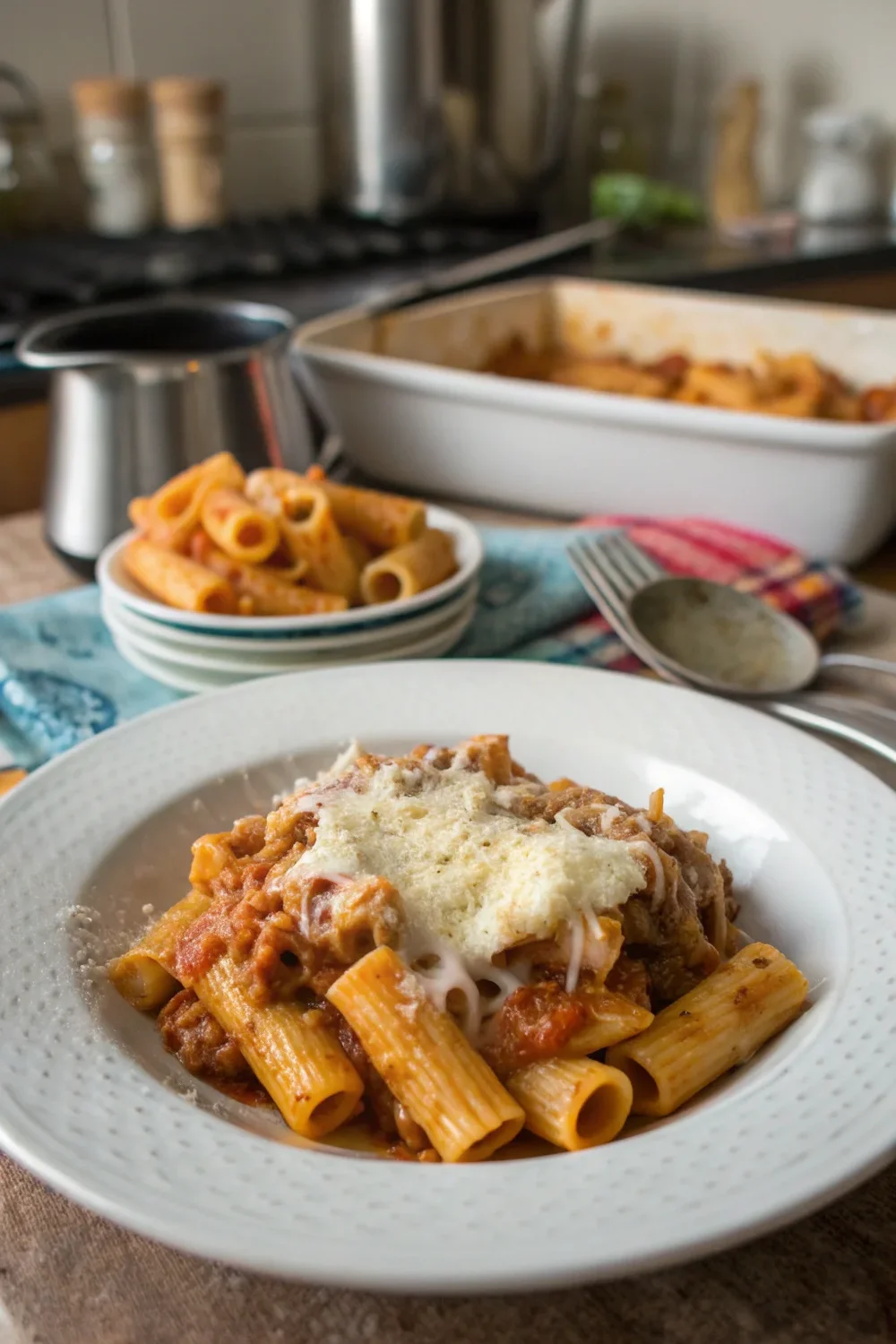 A delicious plate of Baked Rigatoni Pasta Recipe