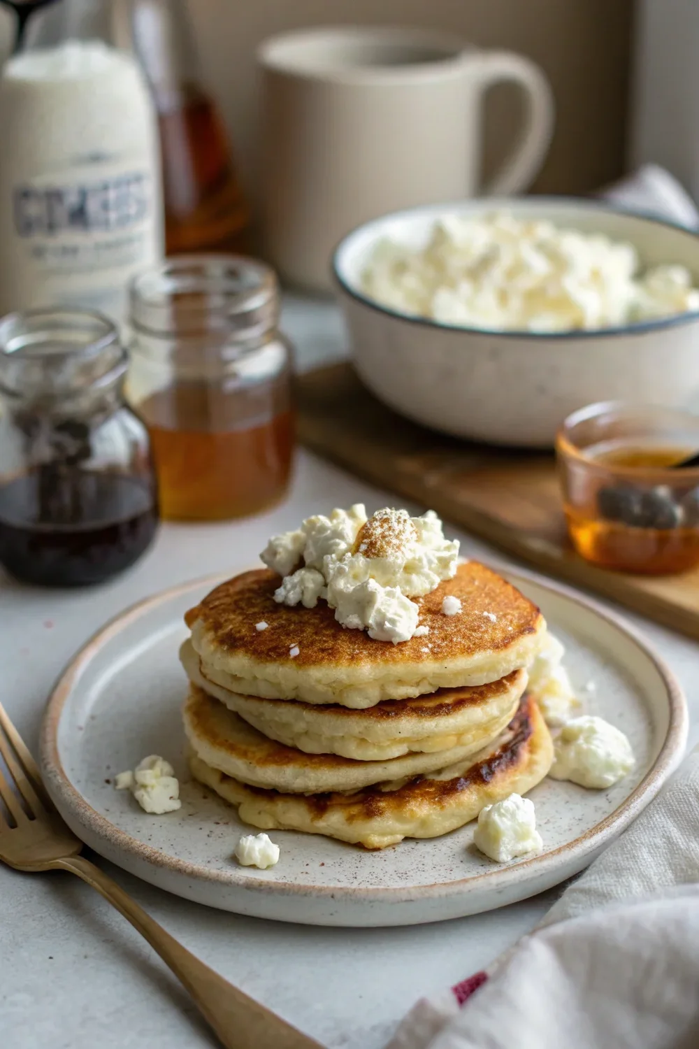 A delicious plate of Cottage Cheese Pancakes