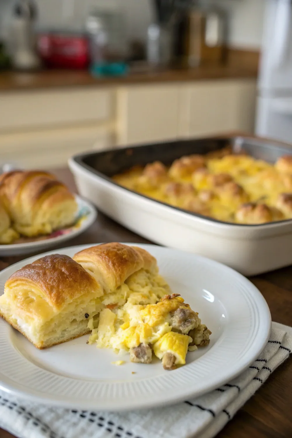 A delicious plate of Crescent Roll Breakfast Casserole