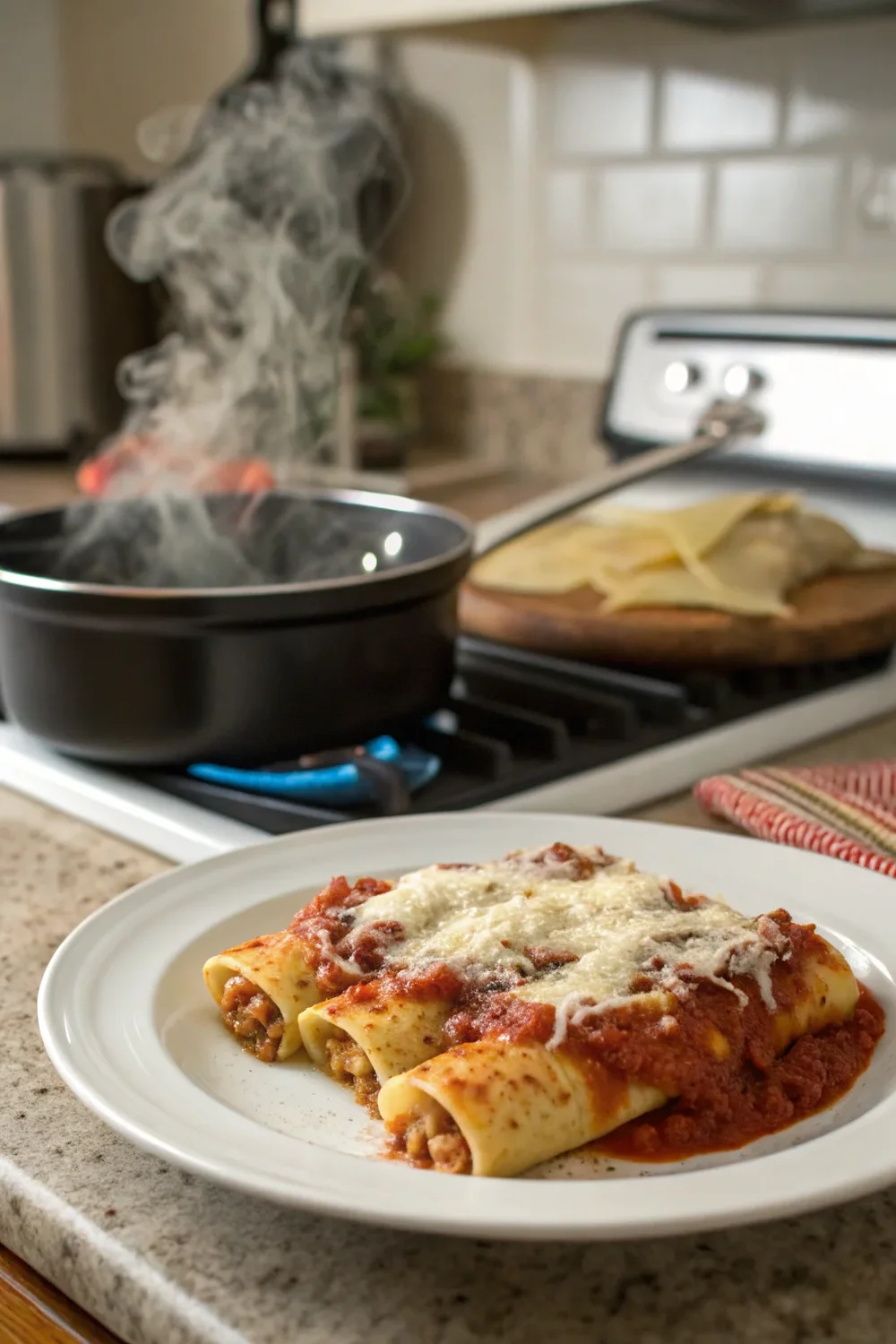 A delicious plate of Manicotti Recipe