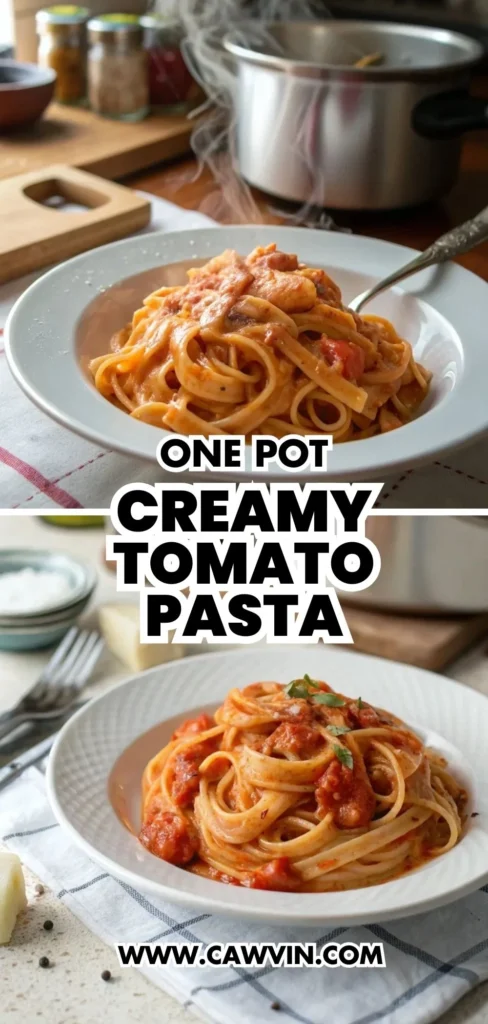 One Pot Creamy Tomato Pasta 2 - Easy Peasy Recipes