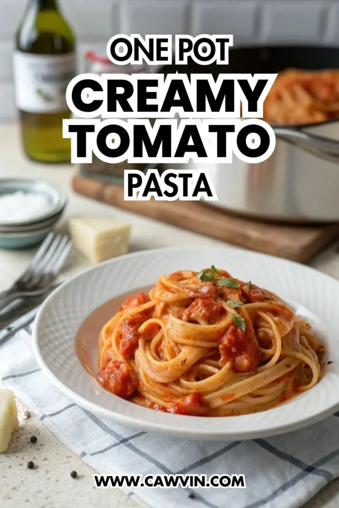 One Pot Creamy Tomato Pasta - Easy Peasy Recipes
