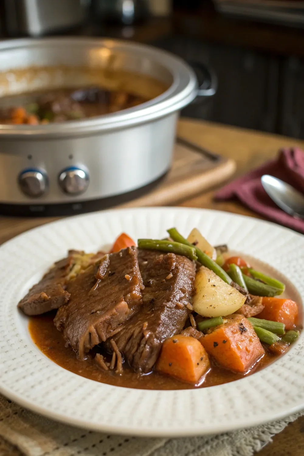A delicious plate of Slow Cooker Pot Roast
