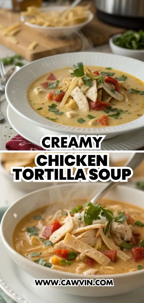 Creamy Chicken Tortilla Soup 2 - Easy Peasy Recipes