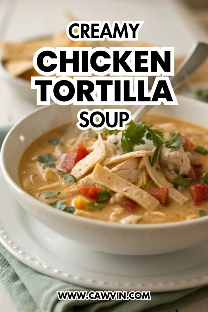 Creamy Chicken Tortilla Soup - Easy Peasy Recipes