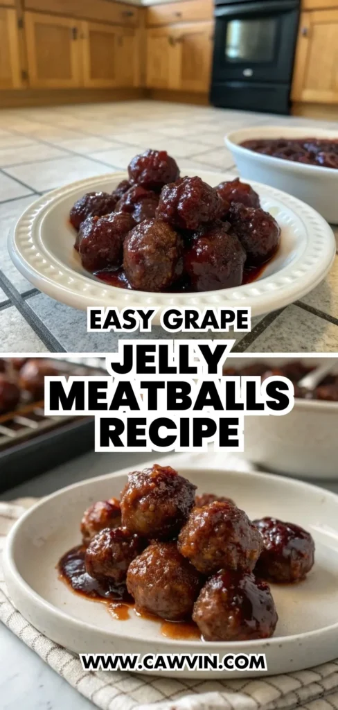 Easy Grape Jelly Meatballs Recipe 2 - Easy Peasy Recipes