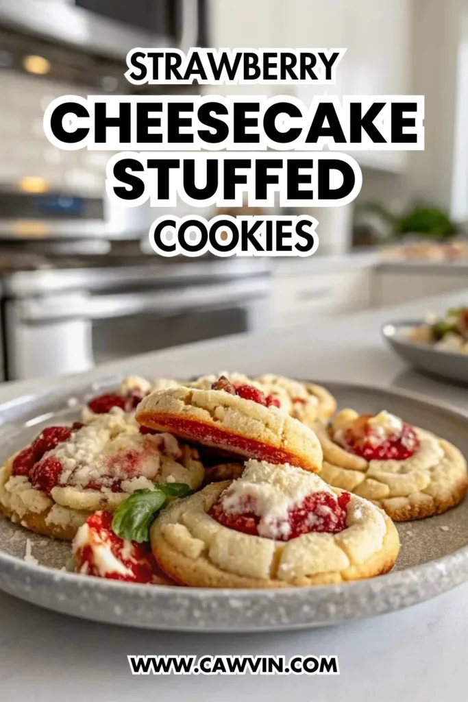 Strawberry Cheesecake Stuffed Cookies 1000x1500 1 - Easy Peasy Recipes