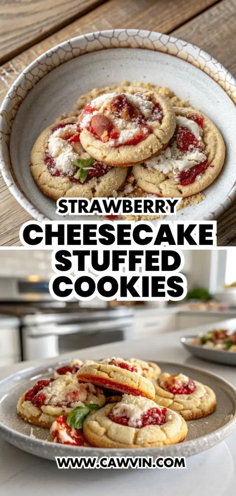 Strawberry Cheesecake Stuffed Cookies 1000x2100 1 - Easy Peasy Recipes