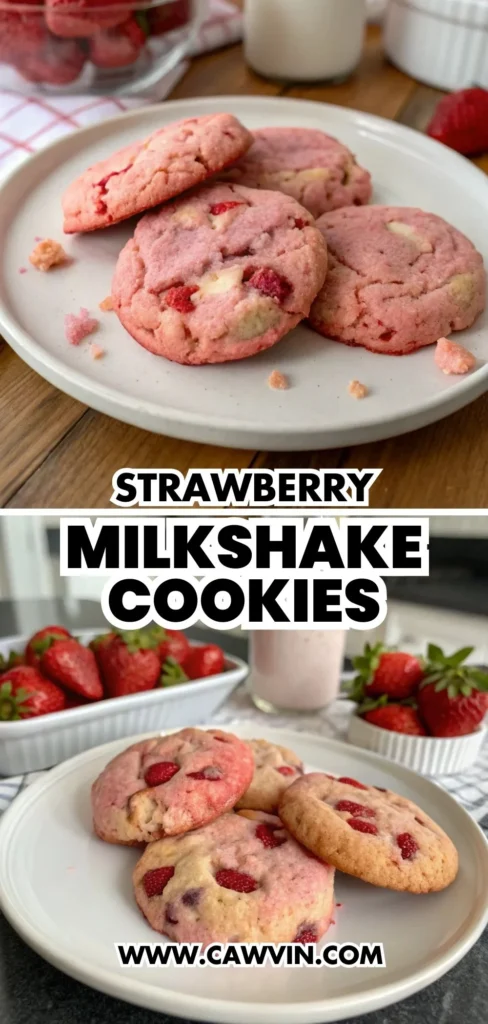 Strawberry Milkshake Cookies 1000x2100 1 - Easy Peasy Recipes