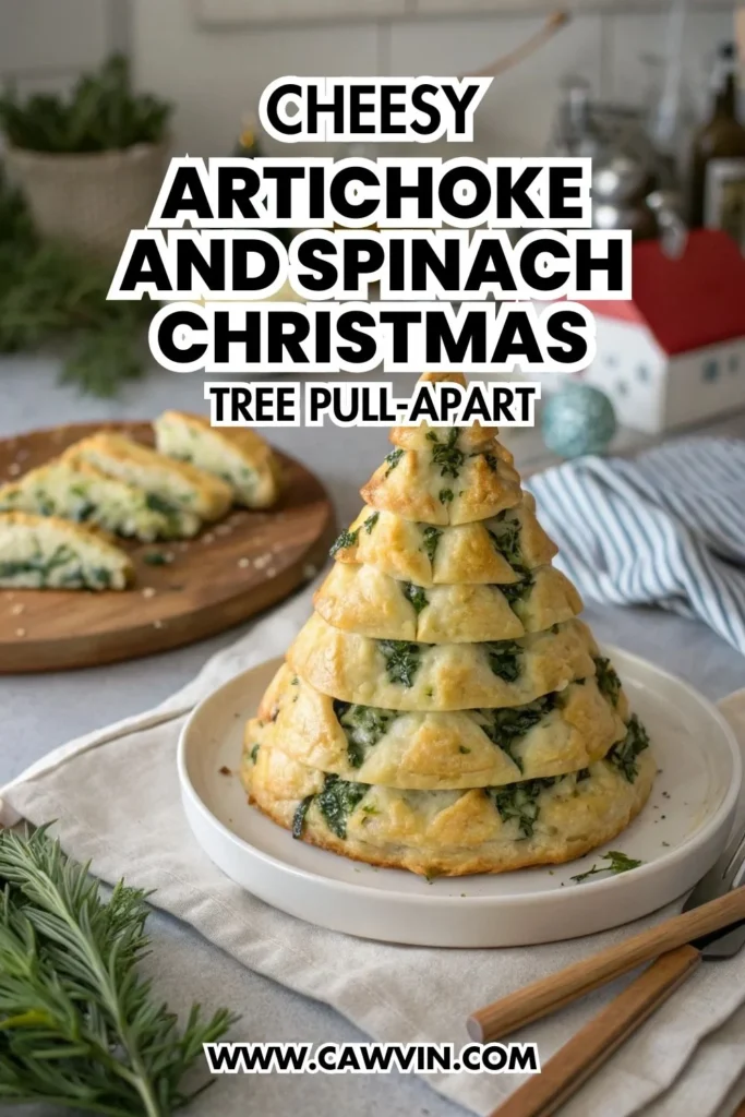 Cheesy Artichoke and Spinach Christmas Tree Pull Apart 1000x1500 1 - Easy Peasy Recipes