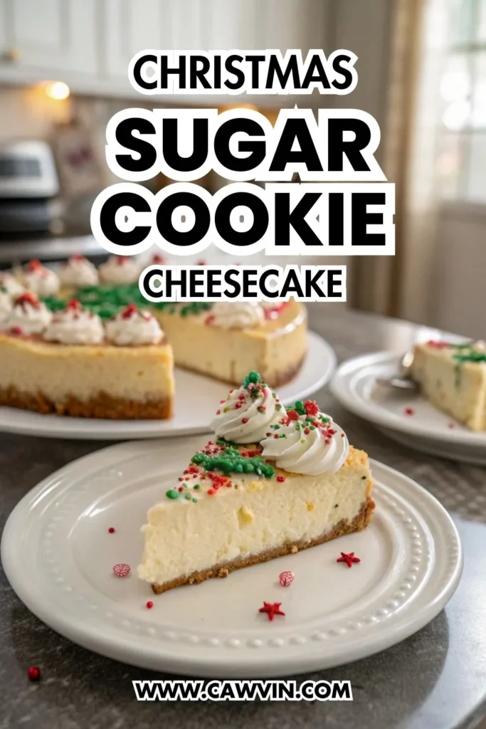Christmas Sugar Cookie Cheesecake 1000x1500 1 - Easy Peasy Recipes