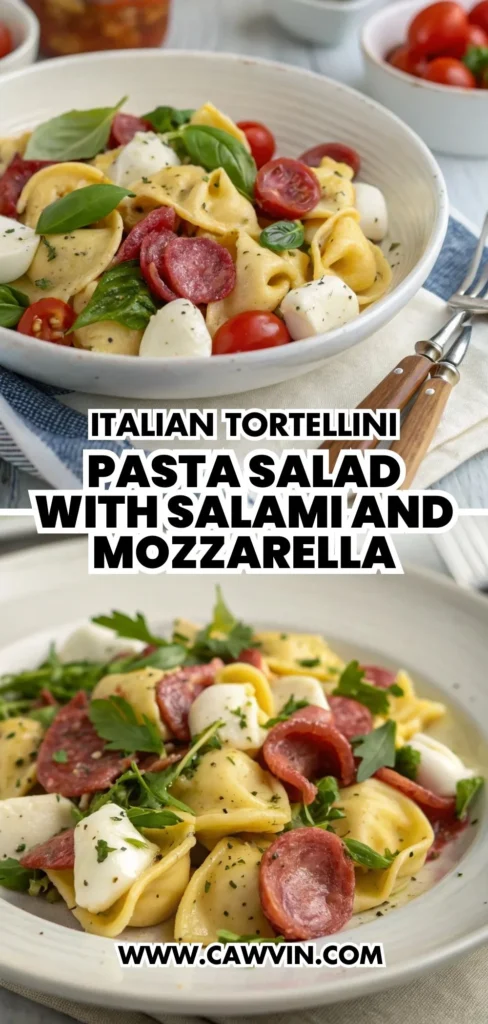 Italian Tortellini Pasta Salad with Salami and Mozzarella 1000x2100 1 - Easy Peasy Recipes