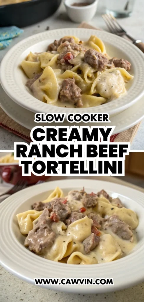 Slow Cooker Creamy Ranch Beef Tortellini 1000x2100 1 - Easy Peasy Recipes