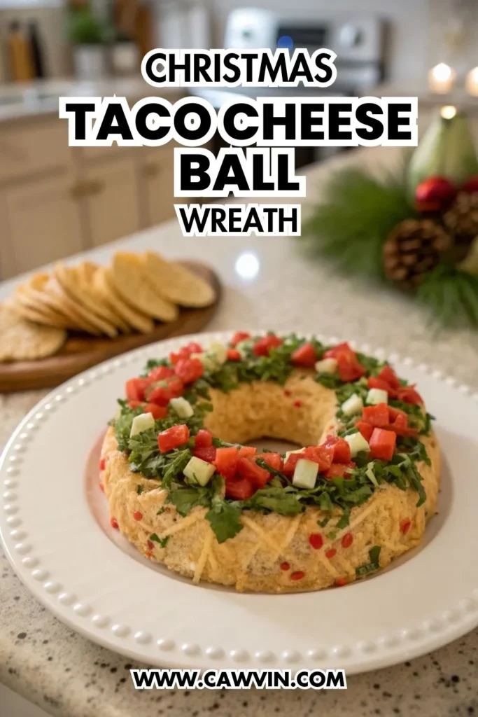 Christmas Taco Cheese Ball Wreath 1000x1500 1 - Easy Peasy Recipes