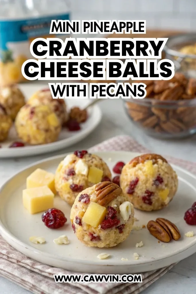 Mini Pineapple Cranberry Cheese Balls with Pecans 1000x1500 1 - Easy Peasy Recipes
