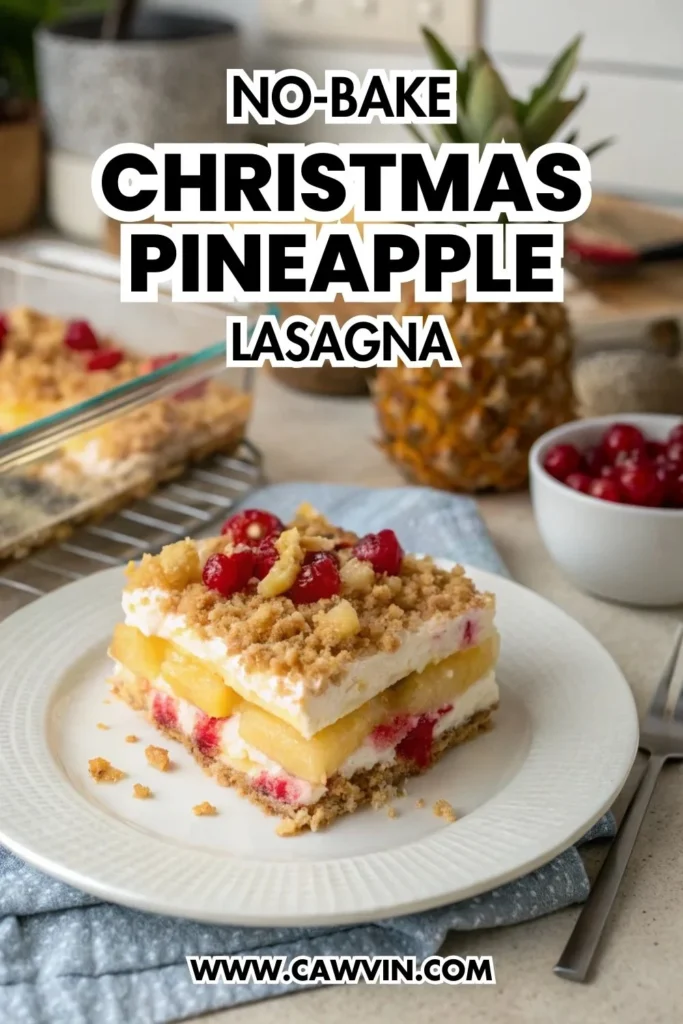 No Bake Christmas Pineapple Lasagna 1000x1500 1 - Easy Peasy Recipes