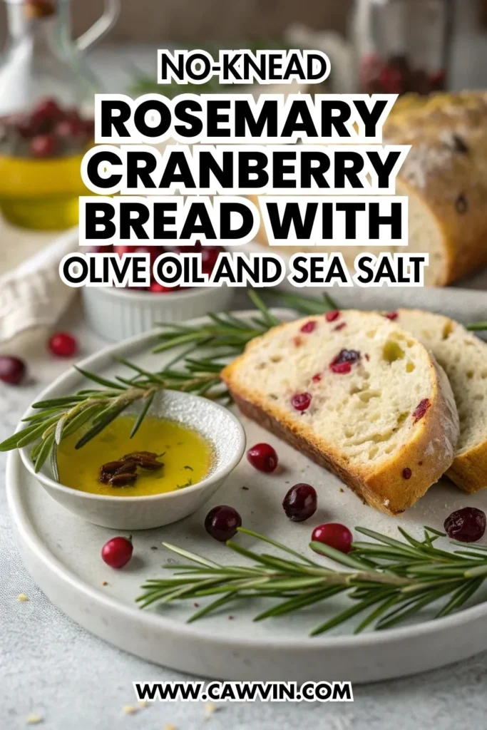 No Knead Rosemary Cranberry Bread with Olive Oil and Sea Salt 1000x1500 1 - Easy Peasy Recipes