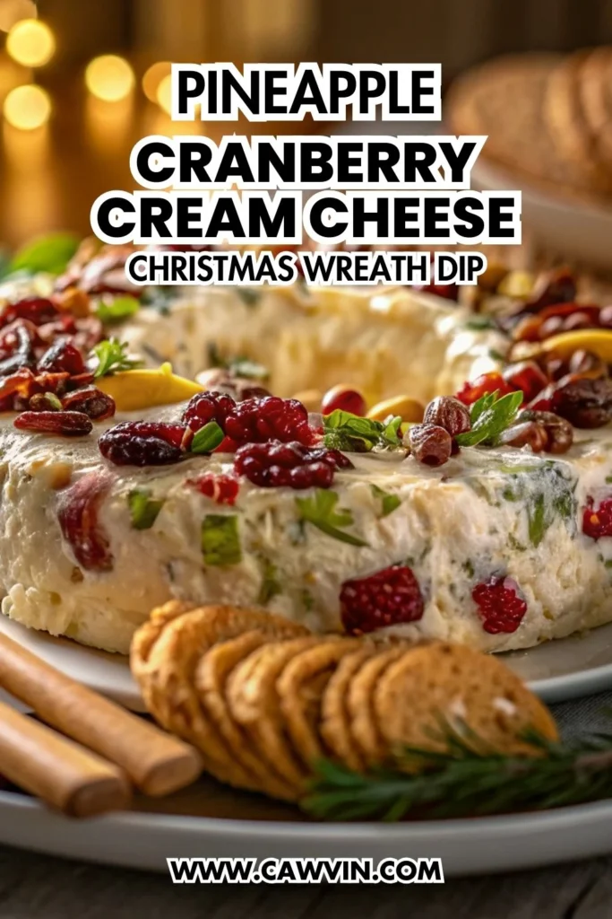 Pineapple Cranberry Cream Cheese Christmas Wreath Dip 1000x1500 1 - Easy Peasy Recipes