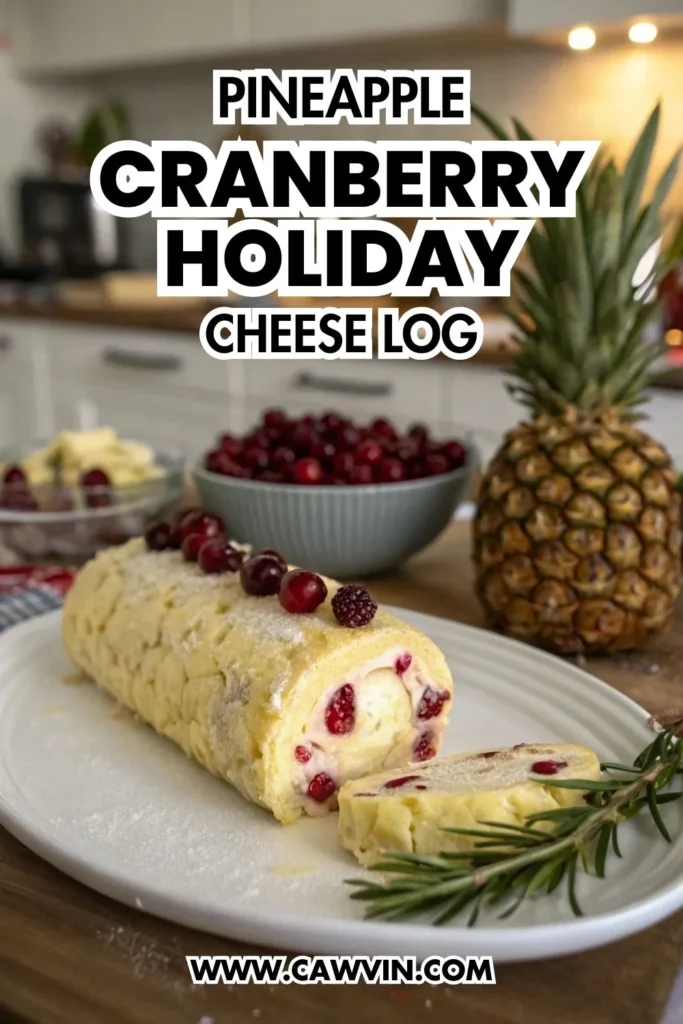 Pineapple Cranberry Holiday Cheese Log 1000x1500 1 - Easy Peasy Recipes