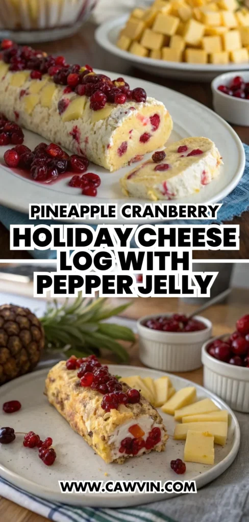 Pineapple Cranberry Holiday Cheese Log with Pepper Jelly 1000x2100 1 - Easy Peasy Recipes