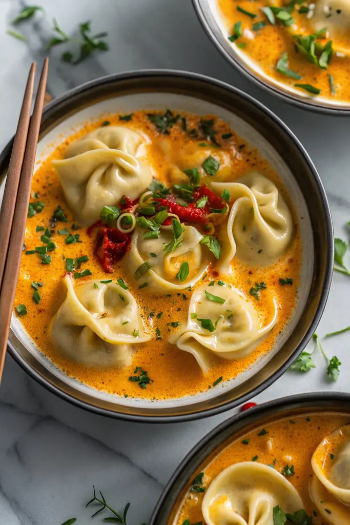 Quick Coconut Curry Soup with Dumplings