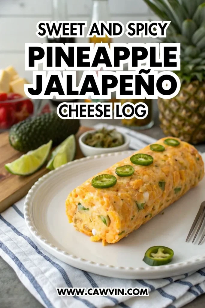 Sweet and Spicy Pineapple Jalapeno Cheese Log 1000x1500 1 - Easy Peasy Recipes