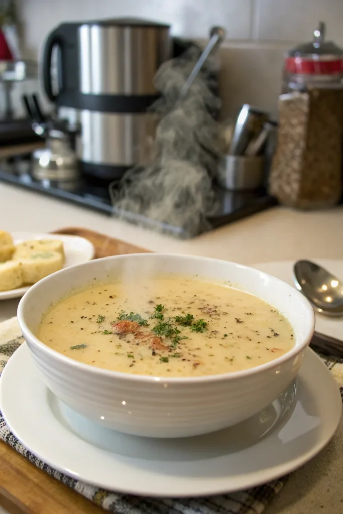 A delicious plate of Outback Steakhouse Potato Soup Recipe
