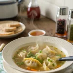 A delicious plate of Comforting Potsticker Soup