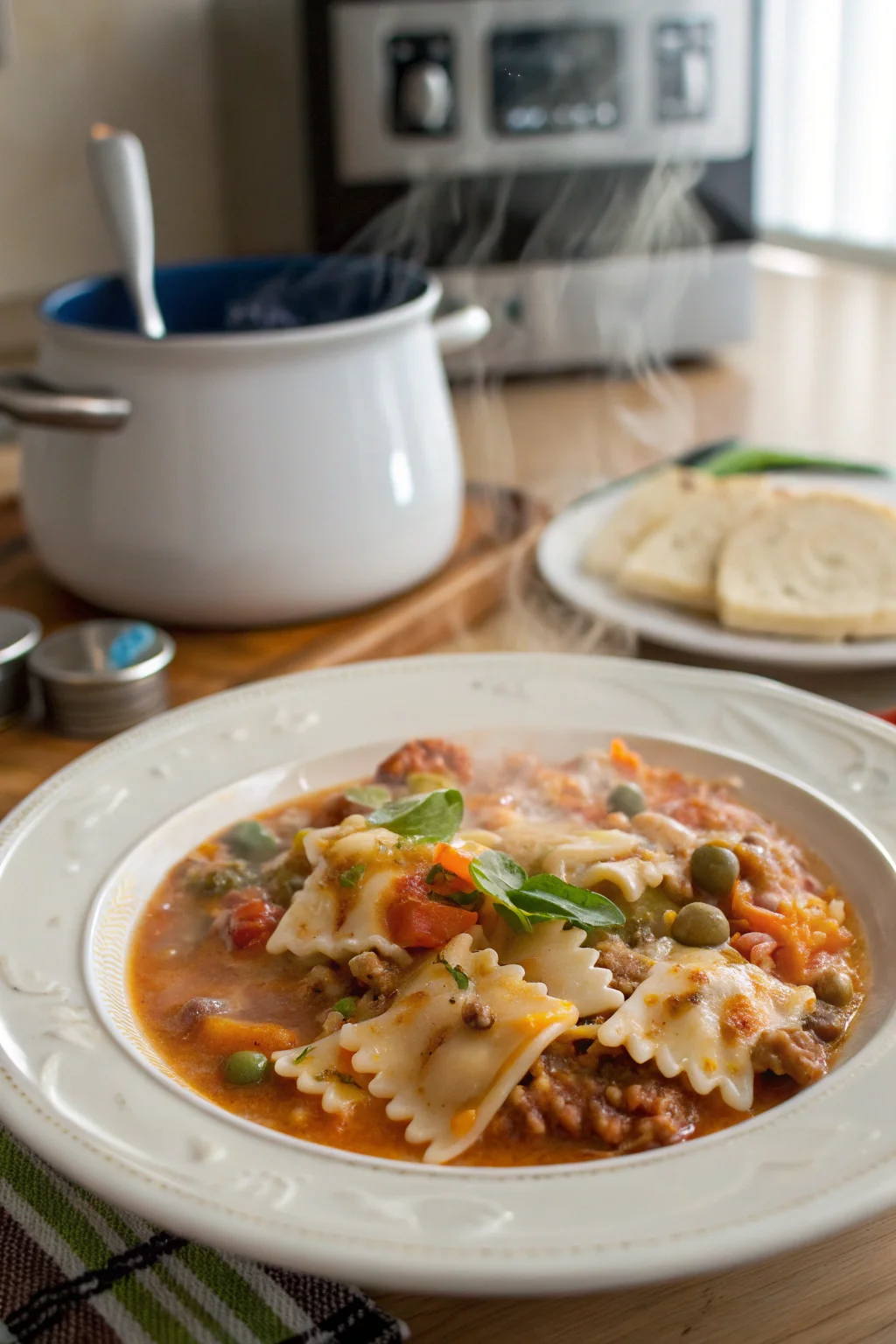 A delicious plate of Easy Creamy Lasagna Soup