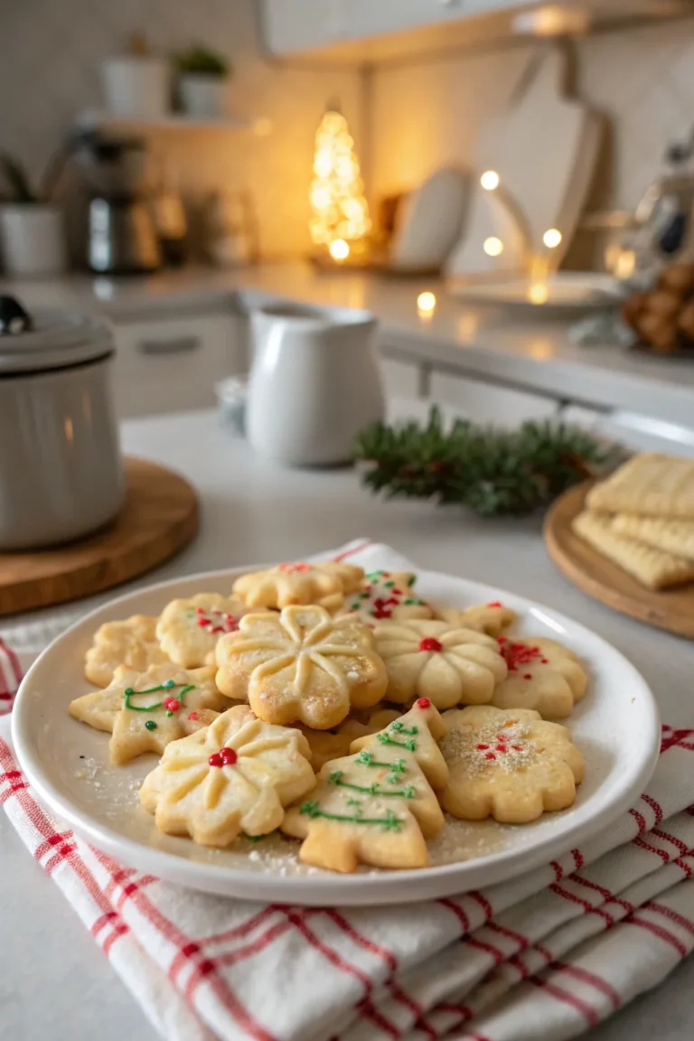 A delicious plate of Classic Christmas Spritz Cookies