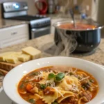 A delicious plate of Easy Creamy Lasagna Soup