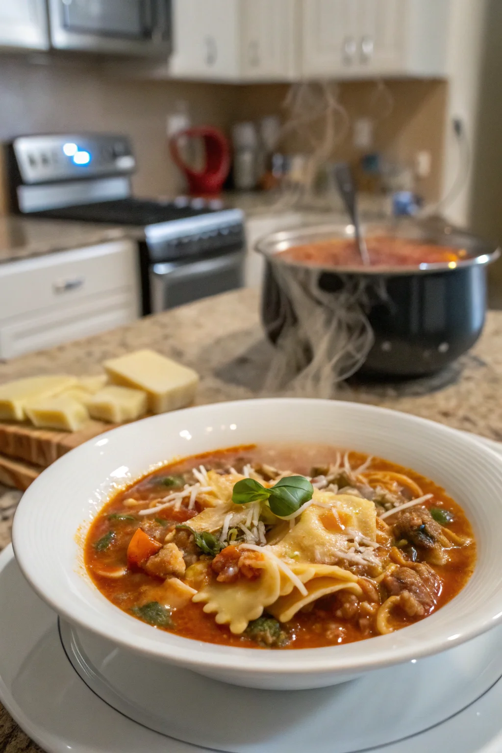 A delicious plate of Easy Creamy Lasagna Soup