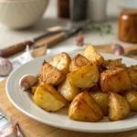 A delicious plate of Garlic Roast Potatoes