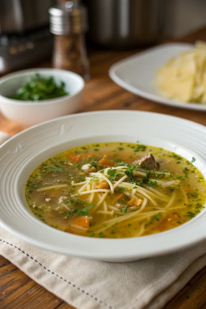 A delicious plate of Italian Penicillin Soup Recipe