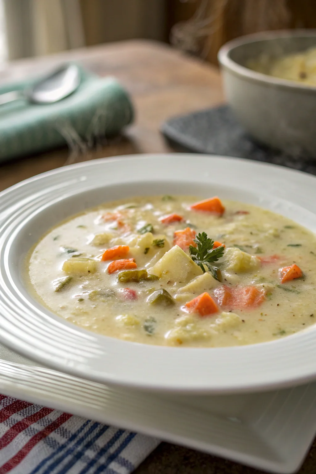 A delicious plate of Creamy Vegetable Soup
