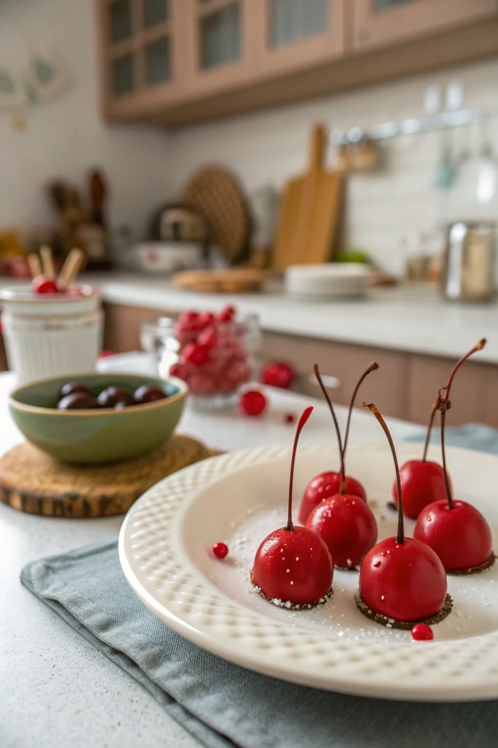 A delicious plate of Christmas Cherry Bombs