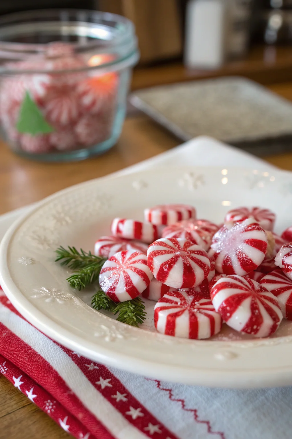 A delicious plate of Soft Christmas Peppermints