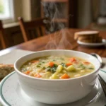 A delicious plate of One Pot Creamy Vegetable Soup