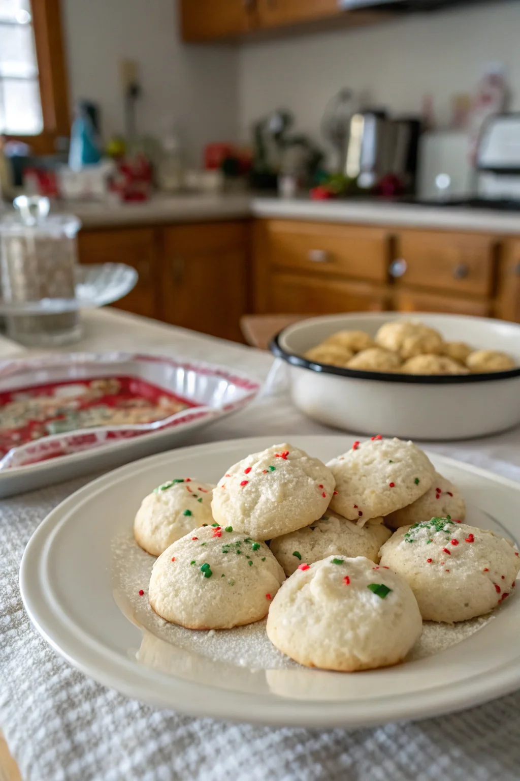A delicious plate of Soft Italian Christmas Ricotta Cookies